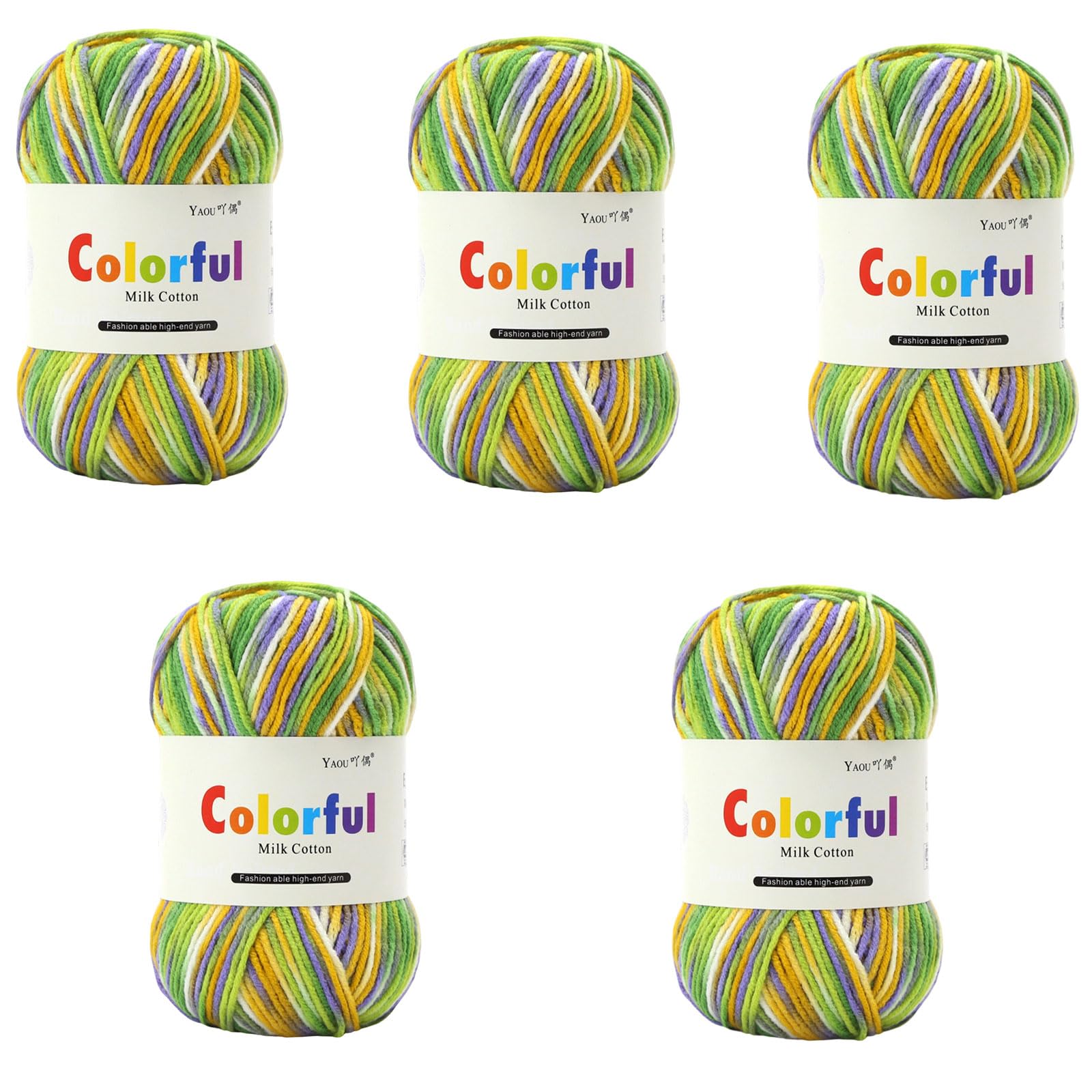 Tsophreniq 5Rolls Multicolored Acrylic Yarn Milk Cotton Yarn for Knitting Sweater Baby Clothing Scarves Blankets Sewing Projects Acrylic