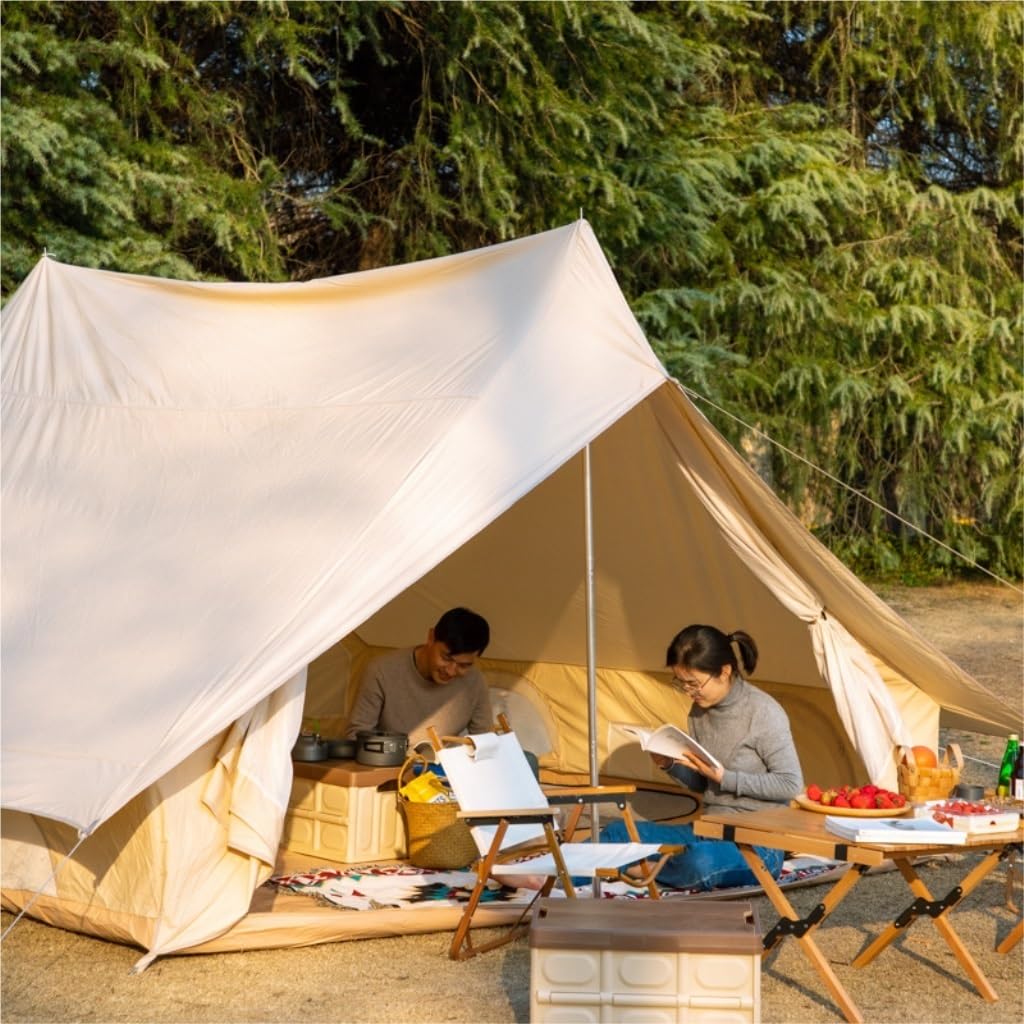 Schnelle Installation Outdoor-Campingzelt, Tragbar, Faltbar, Hausartig, Wasserdicht, Dicke Baumwolle, Sonnen- Und Regensicheres Familienzelt Verdunkelnd Wetterfest(A) Sport & Freizeit