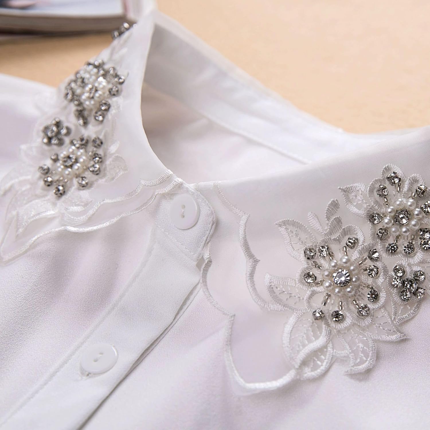 Fake Collar Detachable Dickey Collar Blouse Half Shirts Peter Pan Collar for Women & Girls - Image 5