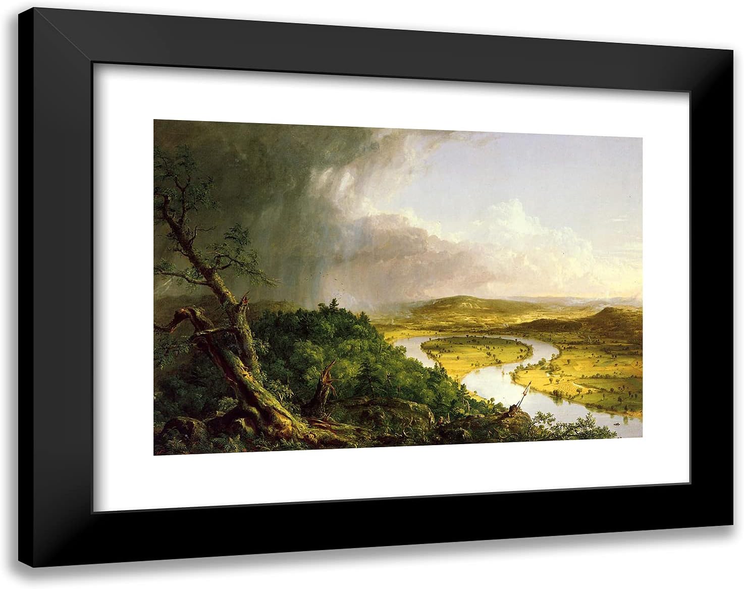 ArtDirect Cole, Thomas 24x19 Black Ornate Framed Art Print with Double Matting Titled: The Oxbow