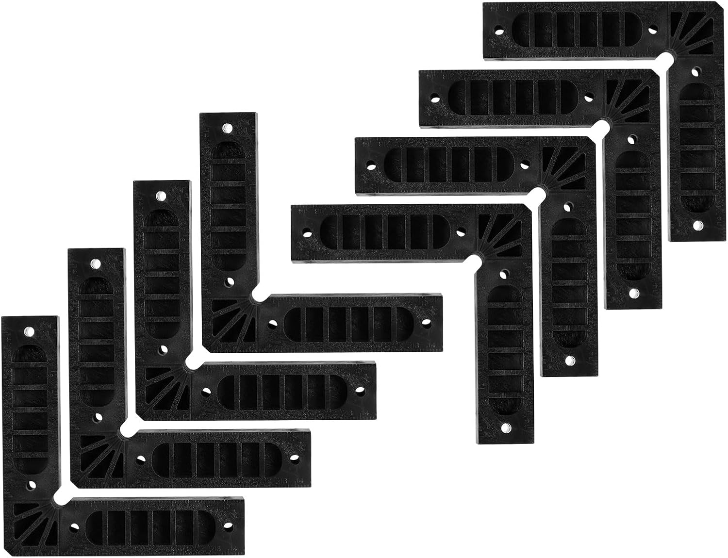 HARFINGTON 8pcs 90 Degree Positioning Squares 6"x6" (150x150mm) Right Angle Corner Clamps Woodworking Tools for Cabinets Picture Frames and Boxes, Black