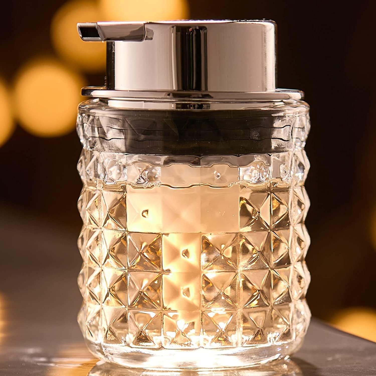 Amazon.com: 2 Pack Amber Glass Jar Soap Dispenser with Foaming Pump, 13 ...