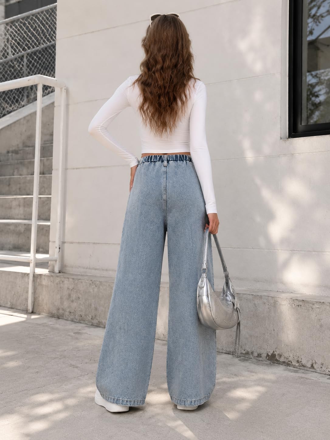 Girls Jeans Wide Leg Denim Pants Tween Teen Girls Trendy Clothes Size 7-13 Years