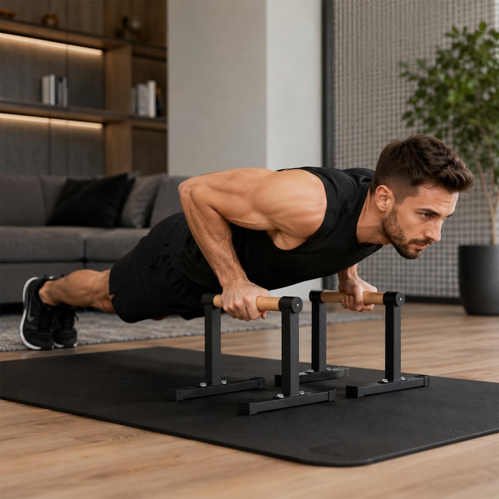 Parallettes Calisthenics Holz Rutschfeste Liegestützgriff bis 200kg Dip Bar