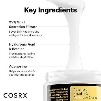Amazon.com: COSRX Snail Mucin 92% Face Moisturizer, 3.52 Oz