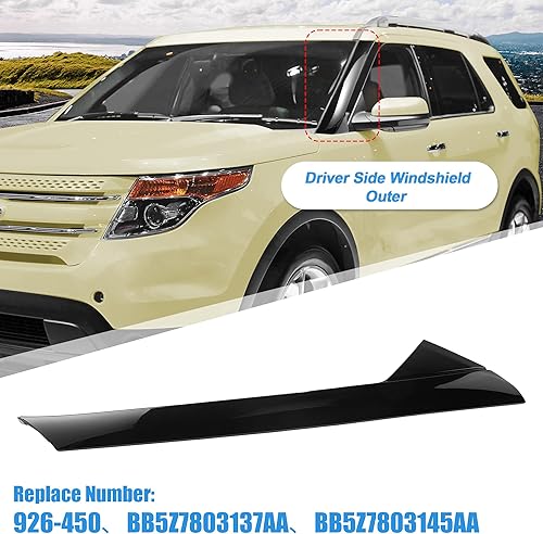 Miniatura 3 de X AUTOHAUX Panel de moldura de pilar A para Ford Explorer 2011-2019 lado exterior del conductor delantero sustituye a 926-450 BB5Z7803137AA