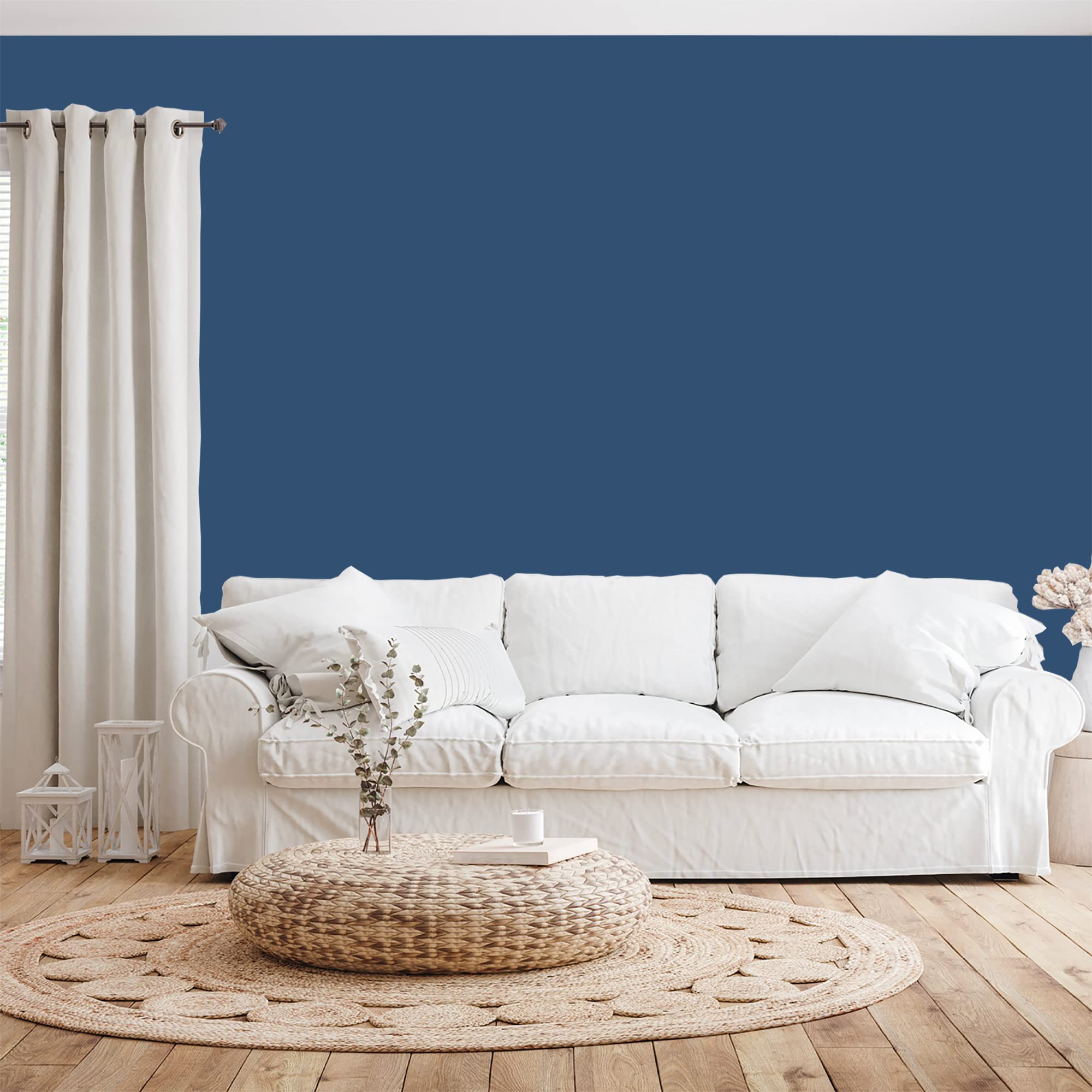 BOX DECO COULEURS Pintura de pared natural ecológica con aspecto mate interior Natura – 1 l/13 m², azul carbón