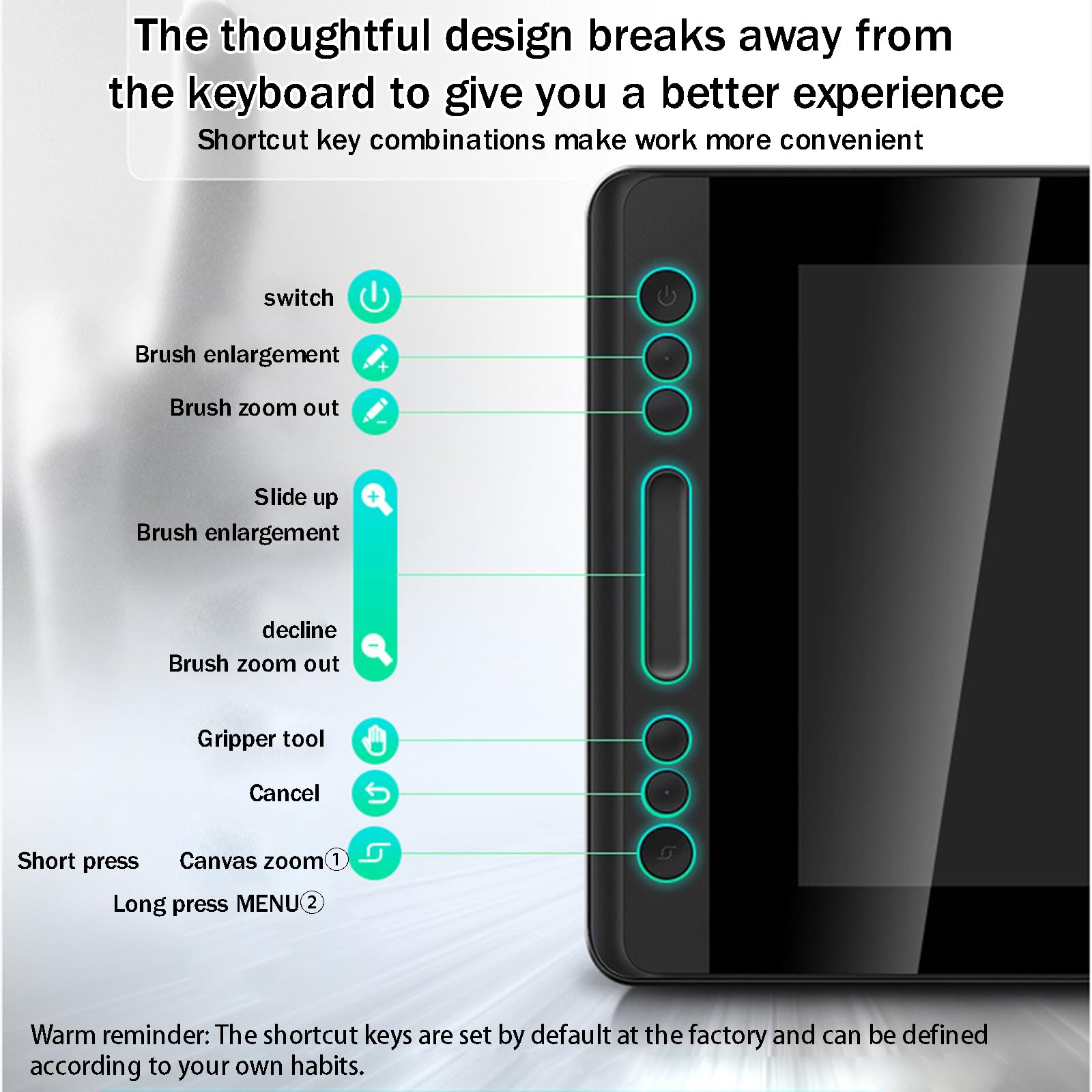 Tableta Gráfica De 11,6 Pulgadas con Pantalla, Admite Inclinación De ±60°, Ángulo Visual De 178°, con Soporte Ajustable, Lápiz Óptico Sin Batería, para Aprendizaje Remoto,A