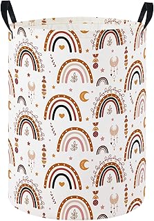 Baby Laundry Hamper Basket Baby Hamper for Nursery Boy and Girl Cute Storage Bin Organizer Boho Room Decor(Rainbow)