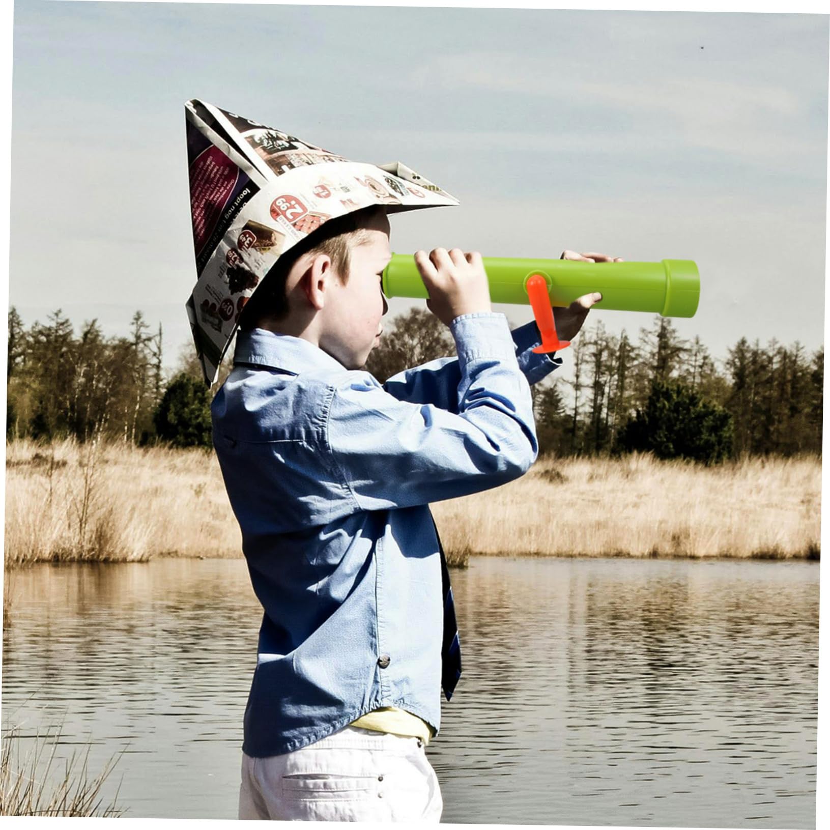 Telescopio Pirata de Juguete para Niños, Telescopio Monocular Pequeño Verde, Accesorio para Columpios, Resistente y Portátil, Adecuado para Juegos al Aire Libre y Aprendizaje Educativo
