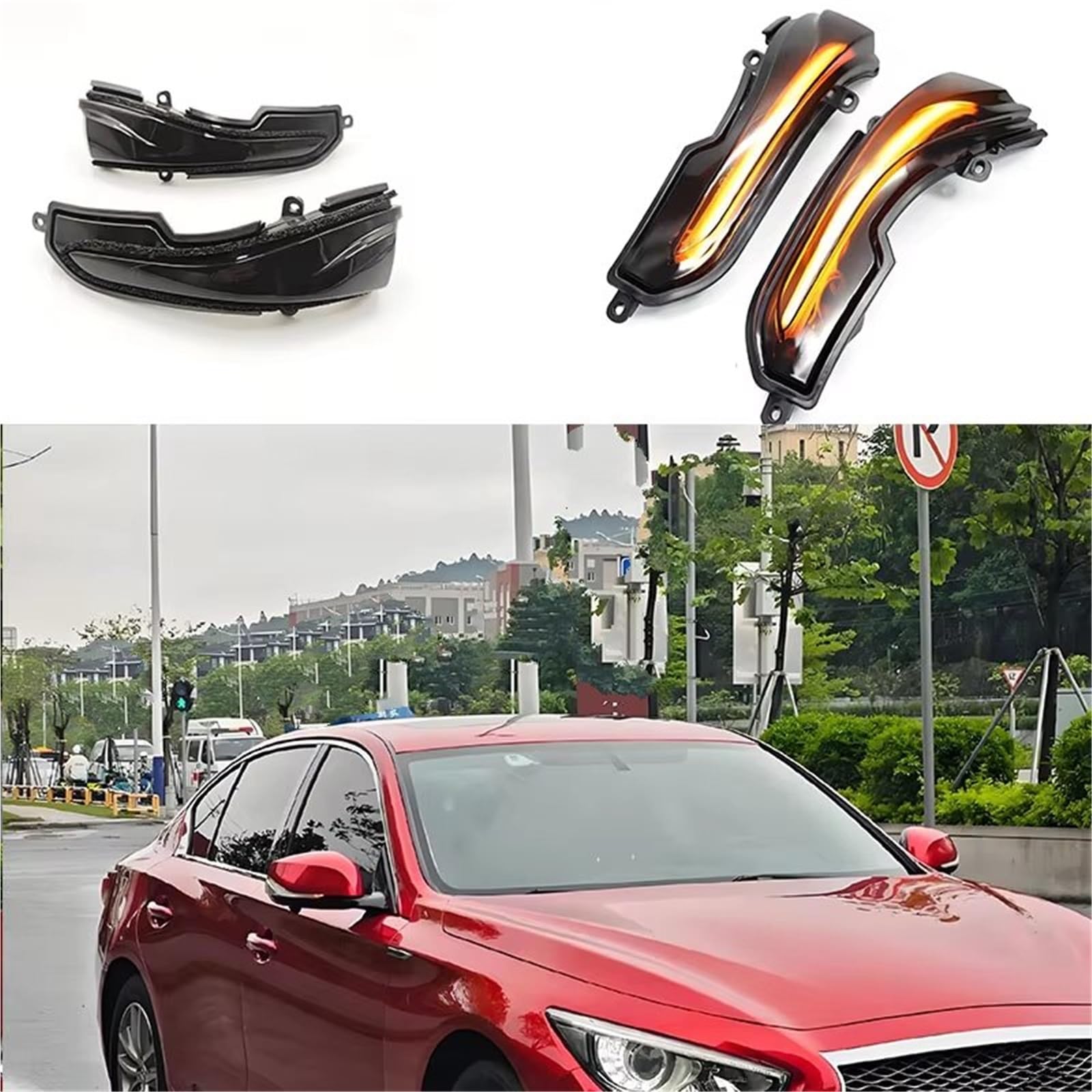 Genérico intermitente automóvil Para Infiniti Q30 Q50 Q60 Q70 QX50 QX60 QX70 La Señal De Giro Del Espejo Retrovisor Es Señales Aplicables luz señalización