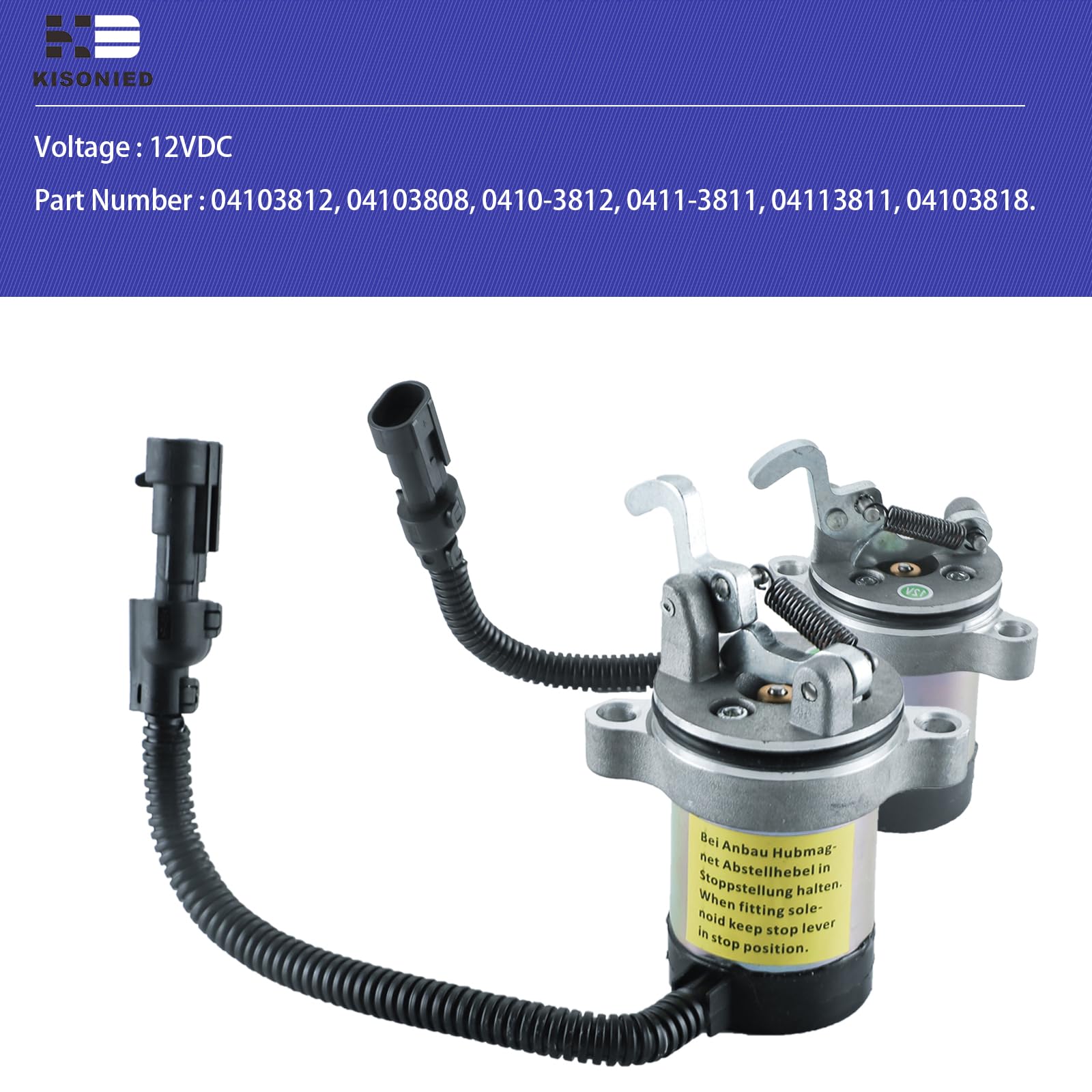 Elettrovalvola Arresto Carburante 12V – Sostituzione Per Motori Deutz F3L F3M F4L F4M 1011 2011