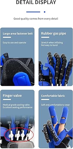 Miniatura 8 de Guantes de robot de rehabilitación de manos, equipo de entrenamiento de dedos de movilidad, ejercitador de dedos, para pacientes con parálisis