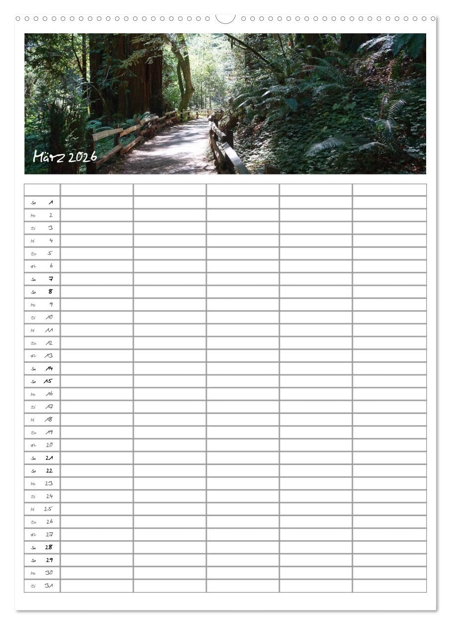 Kalifornien - Familienplaner 2026 (hochwertiger Premium Wandkalender 2026 DIN A2 hoch), Kunstdruck in Hochglanz: Familienplaner Kalifornien (CALVENDO Orte)