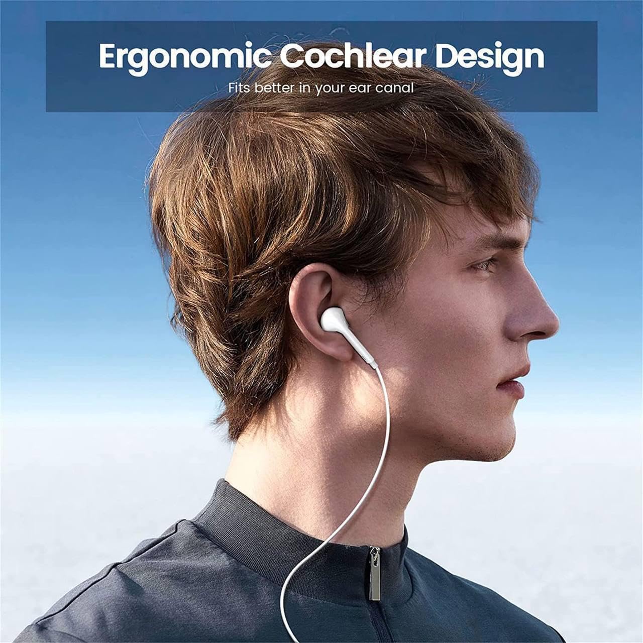 EvoMart Ecouteur Compatible avec iPhone 14/14 Pro/13/13 Pro/12/12Pro/11 Pro Max/SE/XS Max/X/8/7, Écouteur pour iPhone Stéréo HiFi avec Microphone et Contrôle du Volume