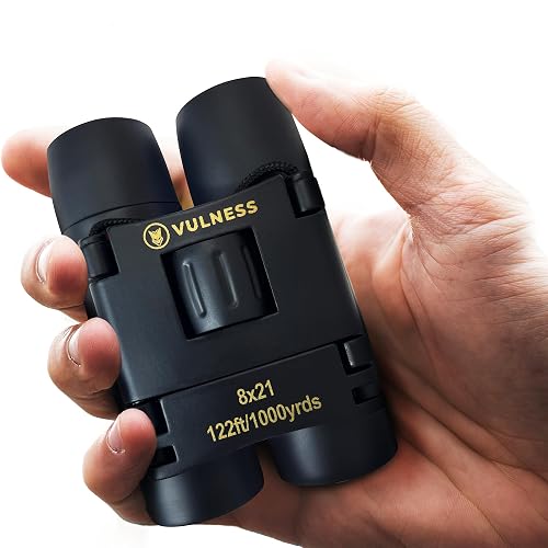 VULNESS 8x21 Compact Binoculars, Black