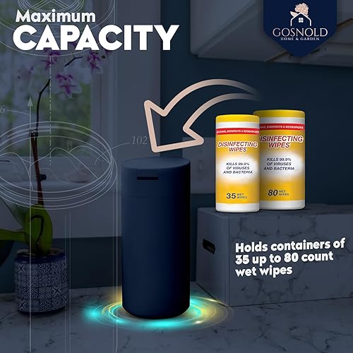 Miniatura 10 de Gosnold Home and Garden Recipiente decorativo de almacenamiento de toallitas dispensador de toallitas recargable para cocina, baño, aula, oficina.