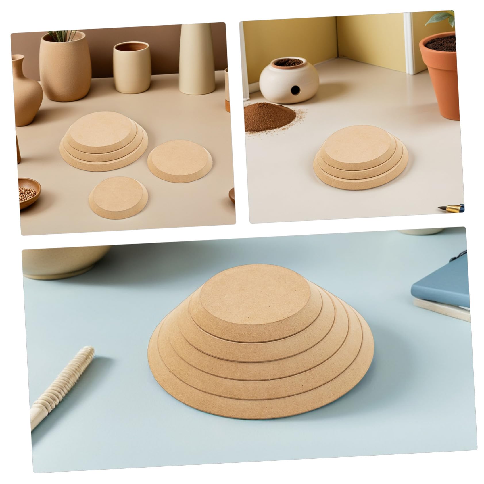 LIFKOME 5 Piezas Moldes De Arcilla De De Madera Molde De Madera Para Arcilla Khaki
