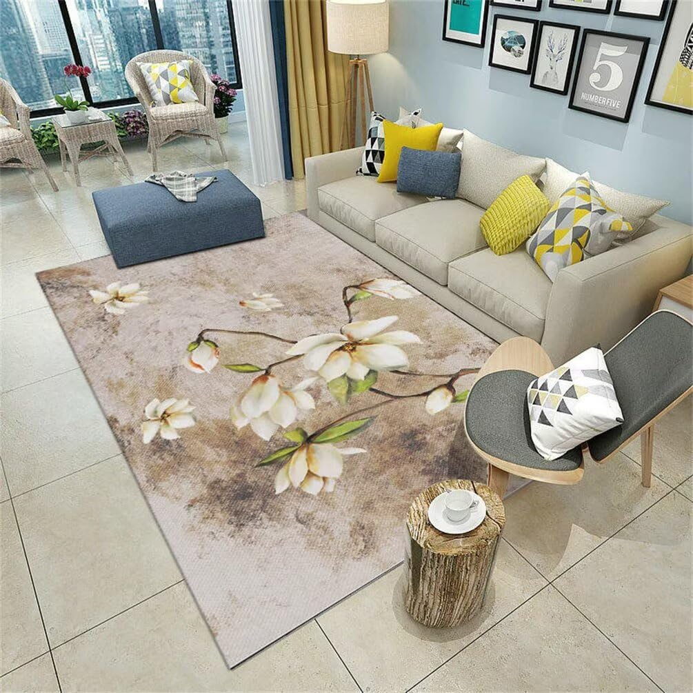 Tapis insonorisant 180x250cm gris et blanc cassé pour grand salon
