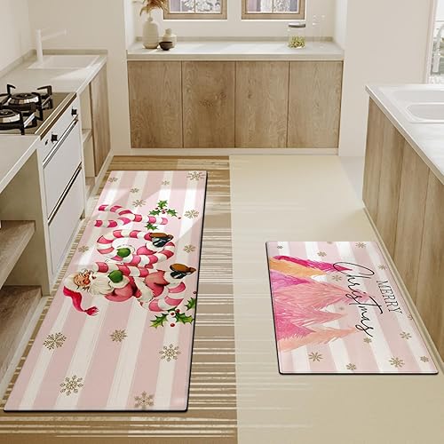 Miniatura 10 de Juego de 2 tapetes de cocina bohemios, modernos tapetes de cocina de granja, antideslizantes, lavables, marroquíes con respaldo de goma para