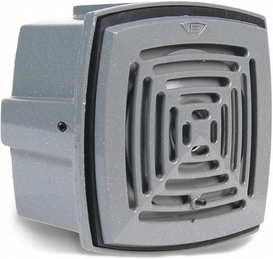 Weatherproof Vibrating Horn, Continuous Sound Pattern, 24VAC Voltage, Decibels: 78 to 103dB, Color: