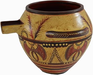 Estia Creations Minoan Pottery Amphora Vase - Labrys Double Axe Design - Ancient Crete Greece