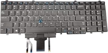 New Keyboard for Dell Latitude E5550 E5570 5550 5580 5590 5591 Precision 3510 3520 7510 7520 7710 7720 US MP-13P53USJ698 PK1313M3B00 16I24613578M 0383D7 Black Backlight