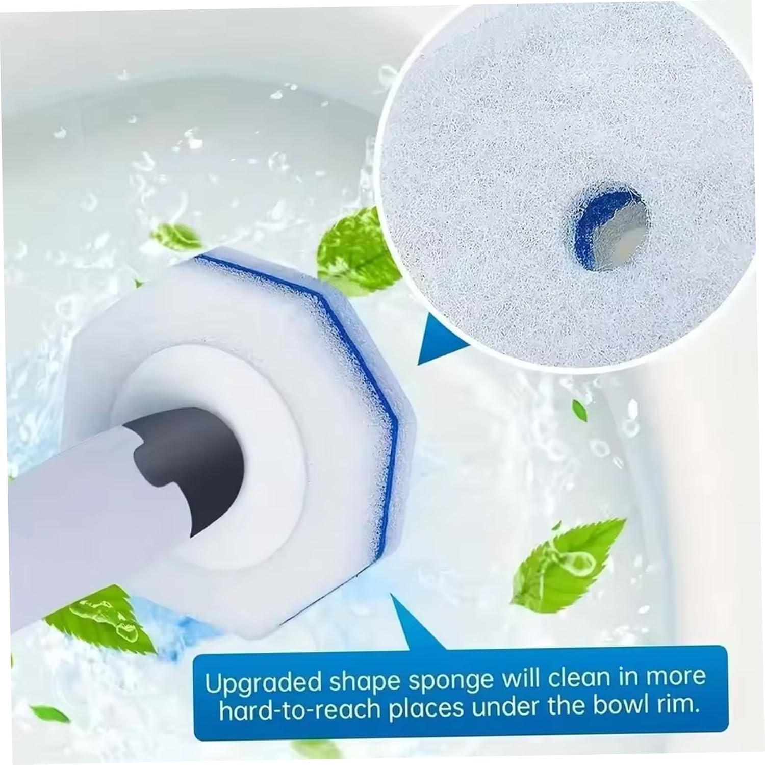 Disposable Toilet Brush with 10 Refill Pads, Ergonomic Toilet Brush with Replacement Heads and Holders 360 Degree Cleaning for Bathtub Sink Wash Basin image 5