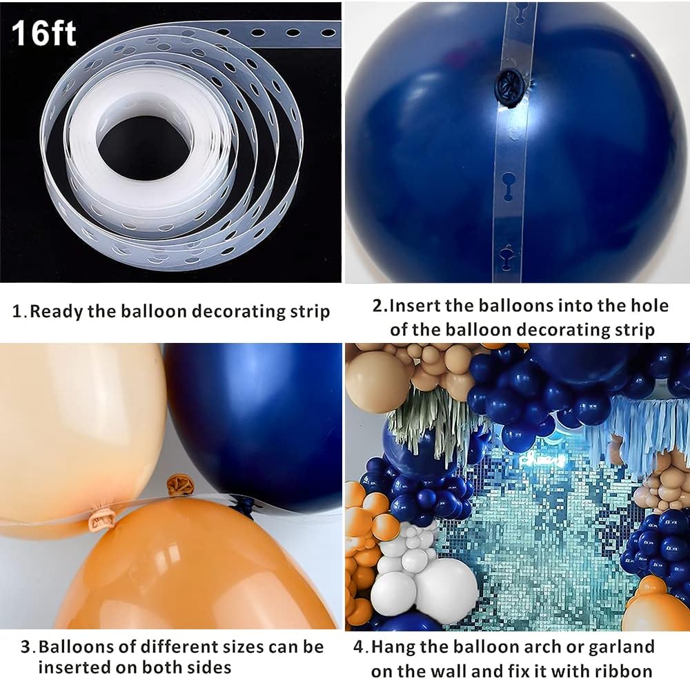 Brown Navy Blue Balloon Garland Kit, 124pcs Brown and Navy Blue Balloons Party Decorations, 4 Size Party Balloons Nude Balloon Garland Arch Kit for Bear Baby Shower Birthday Decoration Wedding Décor : Home & Kitchen