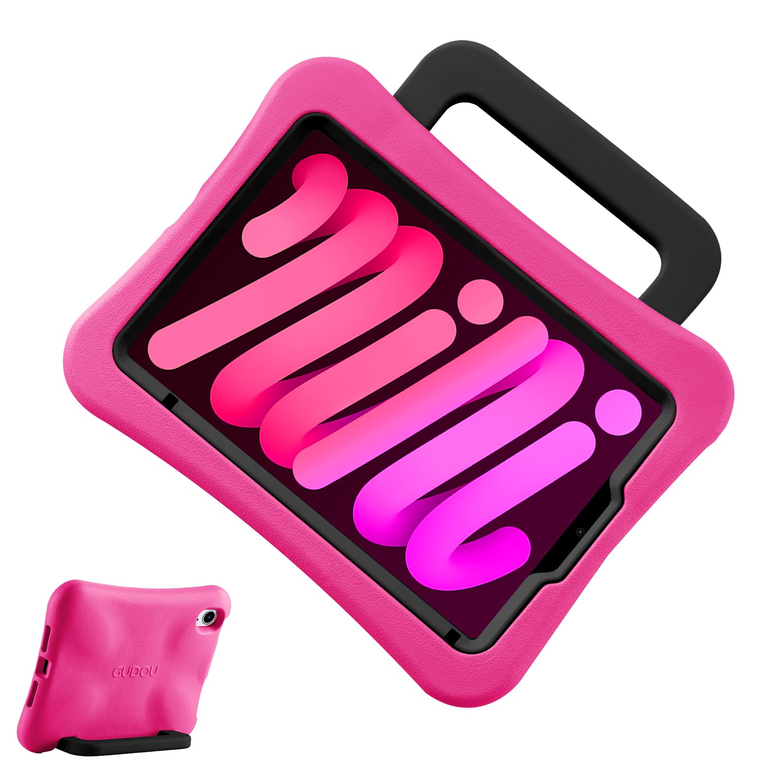 LeiJue Kids Case for iPad Mini 7 (A17 Pro) 2024 /iPad Mini6 2021, Light Weight Heavy Duty/Shockproof/Drop Proof with Handle/Kickstand, Child Friendly
