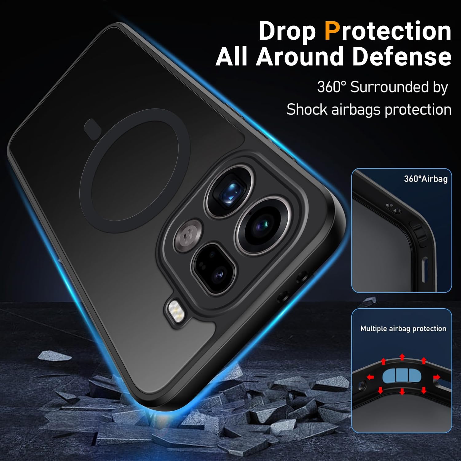 Tawarror Magnetyczne etui do Oppo Find X9 Pro 5G, kompatybilne z Magsafe, matowe, półprzezroczyste etui na telefon komórkowy, tylna strona z poliwęglanu, odporne na zarysowania, miękkie etui ochronne