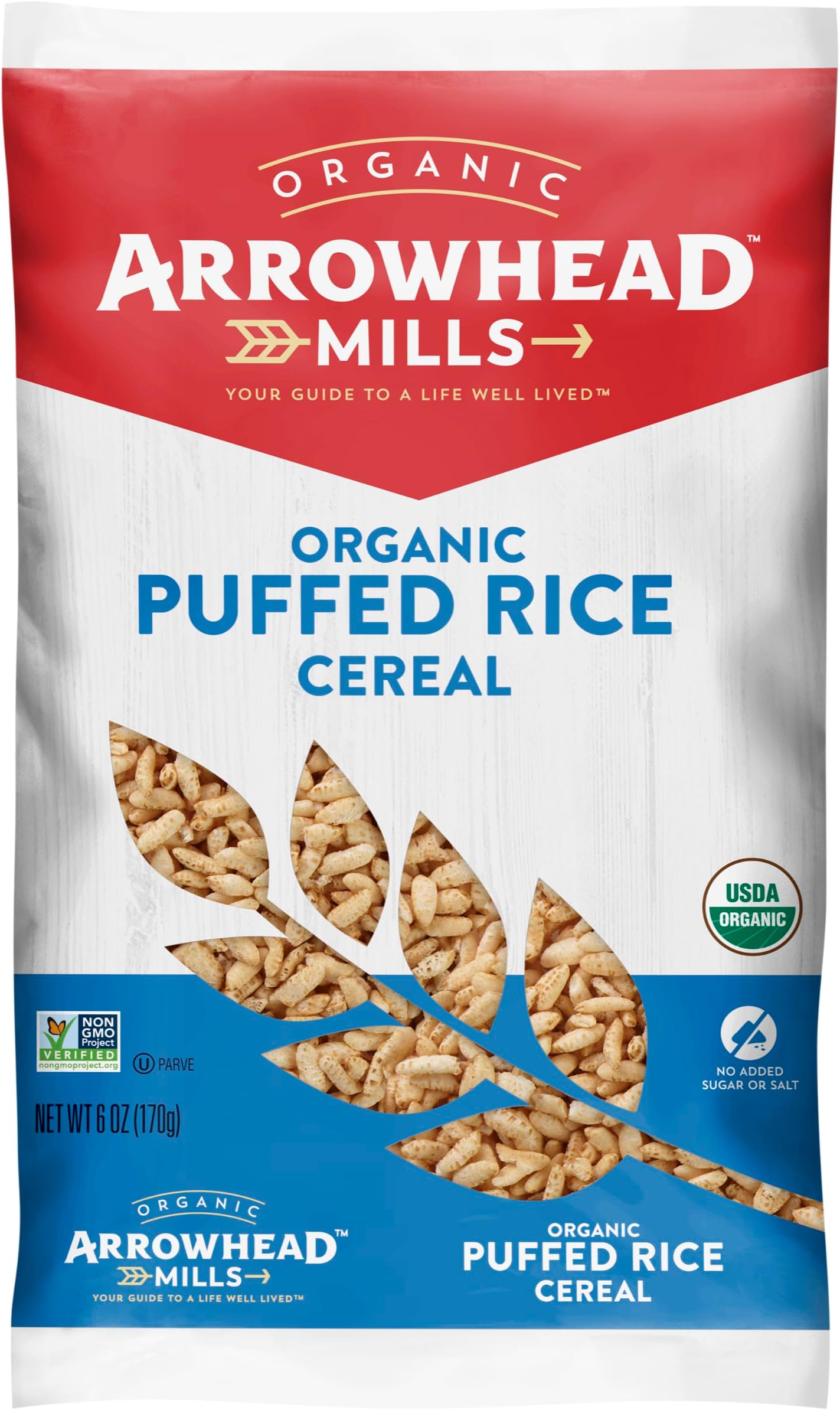 Organic Puffed Rice Cereal, 6 oz Bag (Pack of 3)