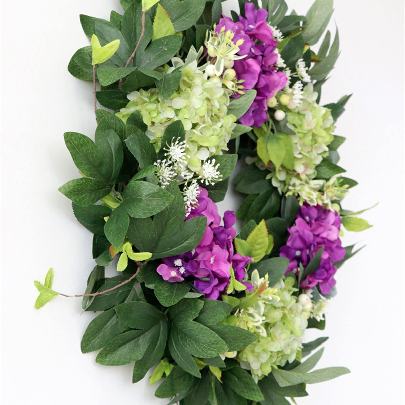 Couronne artificielle de 55 cm pour porte d'entrée de porte de fond de mur de Noël, mariage, fête, décoration de la maison