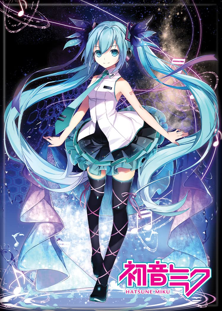 Ata-Boy Hatsune Miku Sparkles 2.5" x 3.5" Magnet for Refrigerators and Lockers