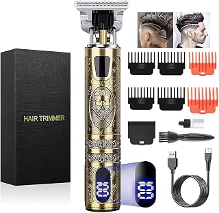 Hair Clippers for Men, Professional Hair Trimmer, Electric Beard Trimmer/Shaver, Zero Gapped T-Blade Trimmer, Hair/Beard Trimmer Set, Rechargeable, with Intelligent LED Display -Gifts for Men