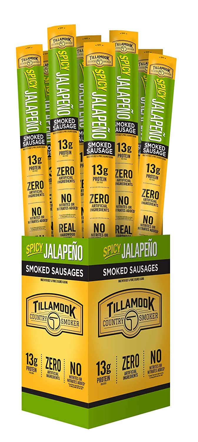 Tillamook All Natural, Real Hardwood Smoked Spicy Jalapeno Meat Stick, 1.44 Oz