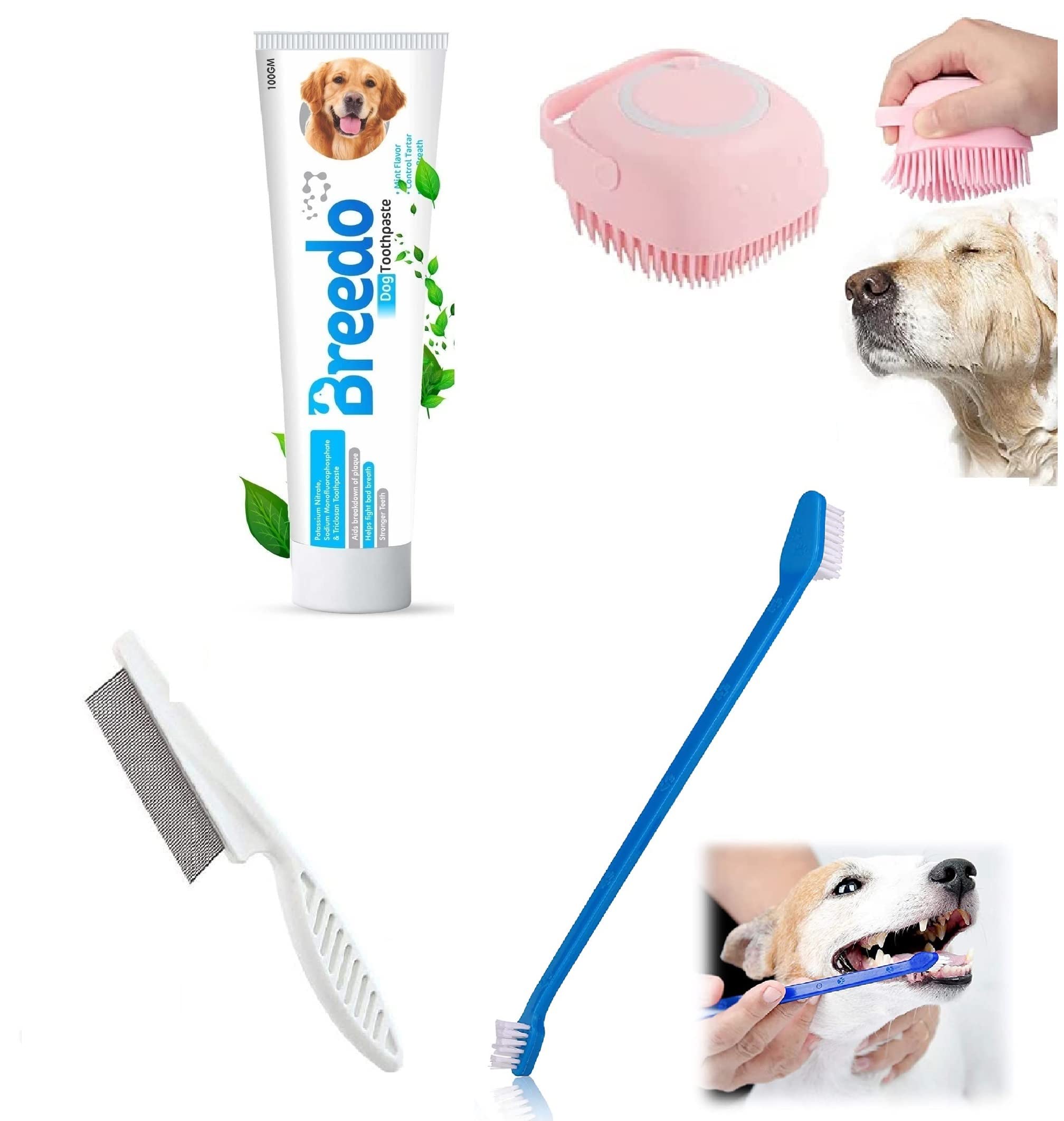 Breedo (Combo of 4) Toothpaste + Fleacomb + Teeth Brush + Scrub For All Breed Dogs Combo Kit for Dog & Cat, Dog, Monkey, Rabbit, Hamster (B0BWV3RCKP) Amazon Price History, Amazon Price Tracker