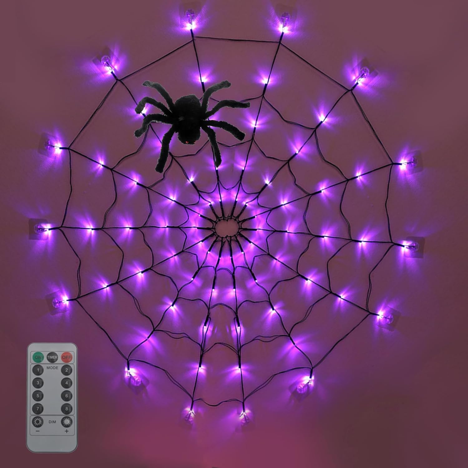 Halloween Spider  Lights,4FT Diameter 70 LED Halloween