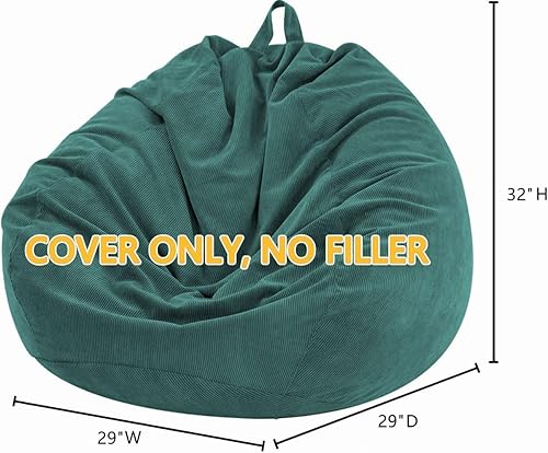 Miniatura 18 de Nobildonna - Funda para silla de puf (relleno sin relleno) de nido de pájaro para niños y adultos. Puf extra grande para almacenamiento de animales