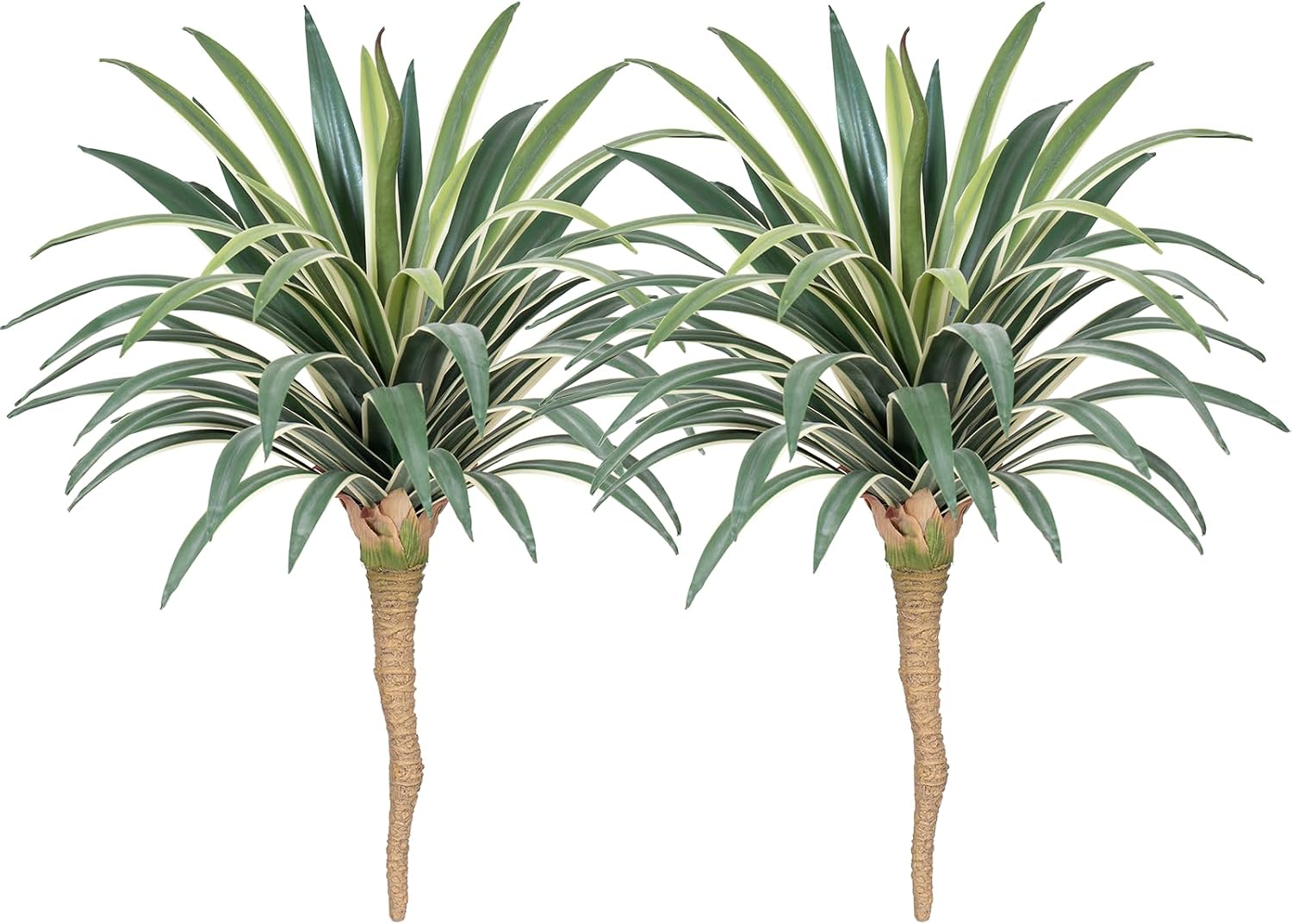Artificial Agave Plant 19.68Inch UV Resistant Faux Agave Plant Outdoor Large Fake Plants Indoor Realistic Artificial Plants Without Pot for Outdoor Patio Garden Indoor Home Decor (2 Packs)