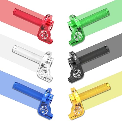 Miniatura 7 de Cable de acelerador de agarre del acelerador para motocicleta, 0.866 in, universal, de aluminio, CNC, acelerador, empuñaduras giratorias, manillares