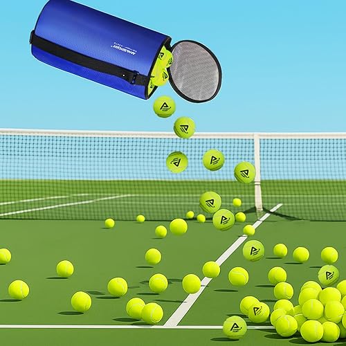 Miniatura 7 de LITIAN Pelotas de tenis a granel con bolsa de tolva, paquete de 60 pelotas de tenis de práctica sin presión, de alta elasticidad, perfectas para