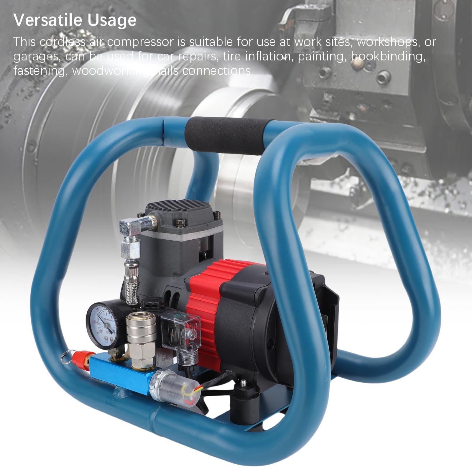 Fabater Compressore d'Aria Senza Olio, Alimentato a Batteria, con Serbatoio 3 Litri e velocità di Gonfiaggio Rapida, Adatto per BL1830B BL1840B BL1850B BL1860B. Batteria 21V, Ideale per Il