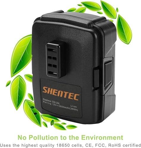 Miniatura 6 de Shentec Paquete de 2 baterías de 3.0Ah 12V compatibles con RYOBI CB120L CB121L BPL-1220 130503001 130503005, batería de litio de 12 V (no para