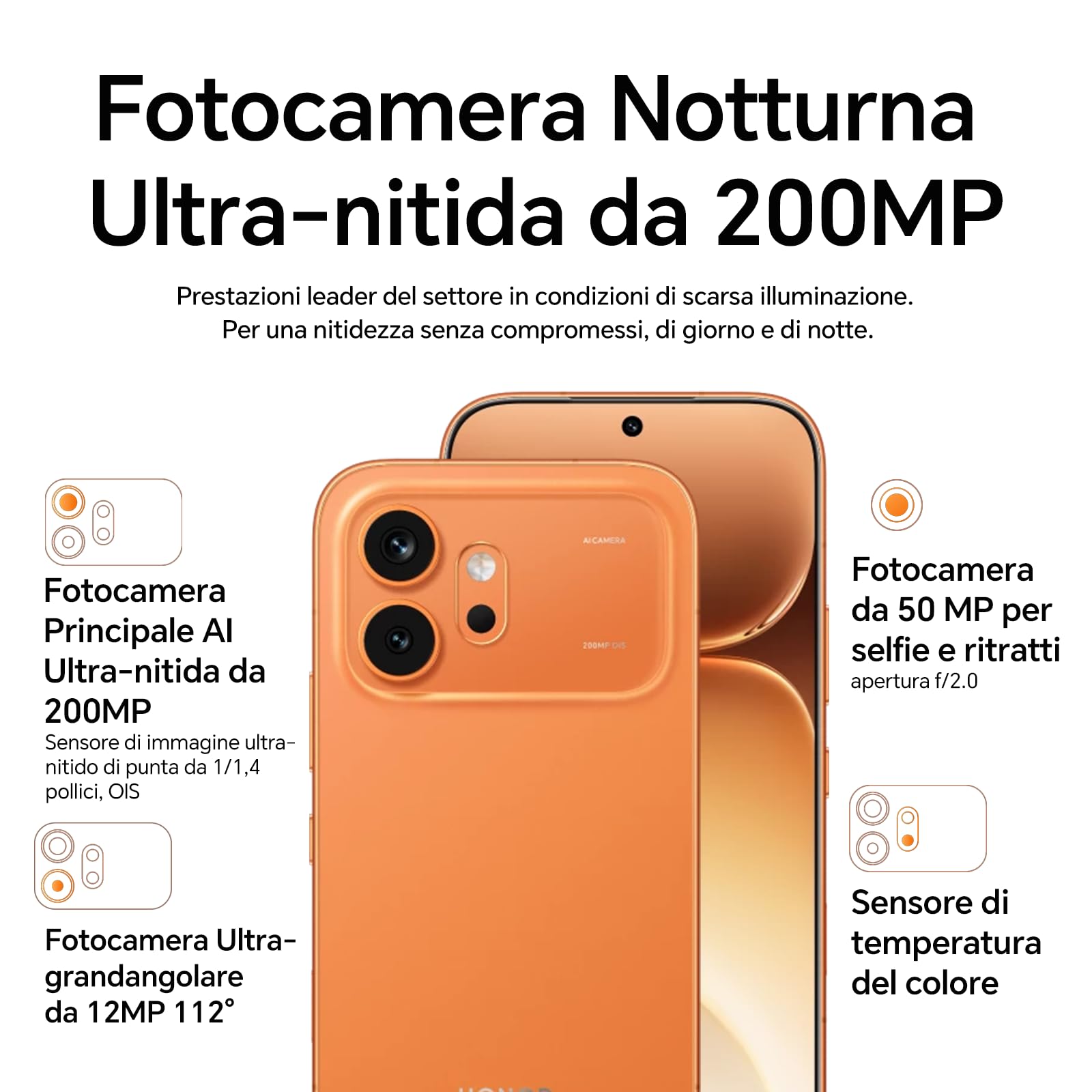 HONOR 600 5G Smartphone, Pantalla AMOLED 6,57" 120Hz, Cámara 200MP, Batería 6400mAh, Carga 80W, IP68/IP69K (Golden White, 512, GB, 8, GB)