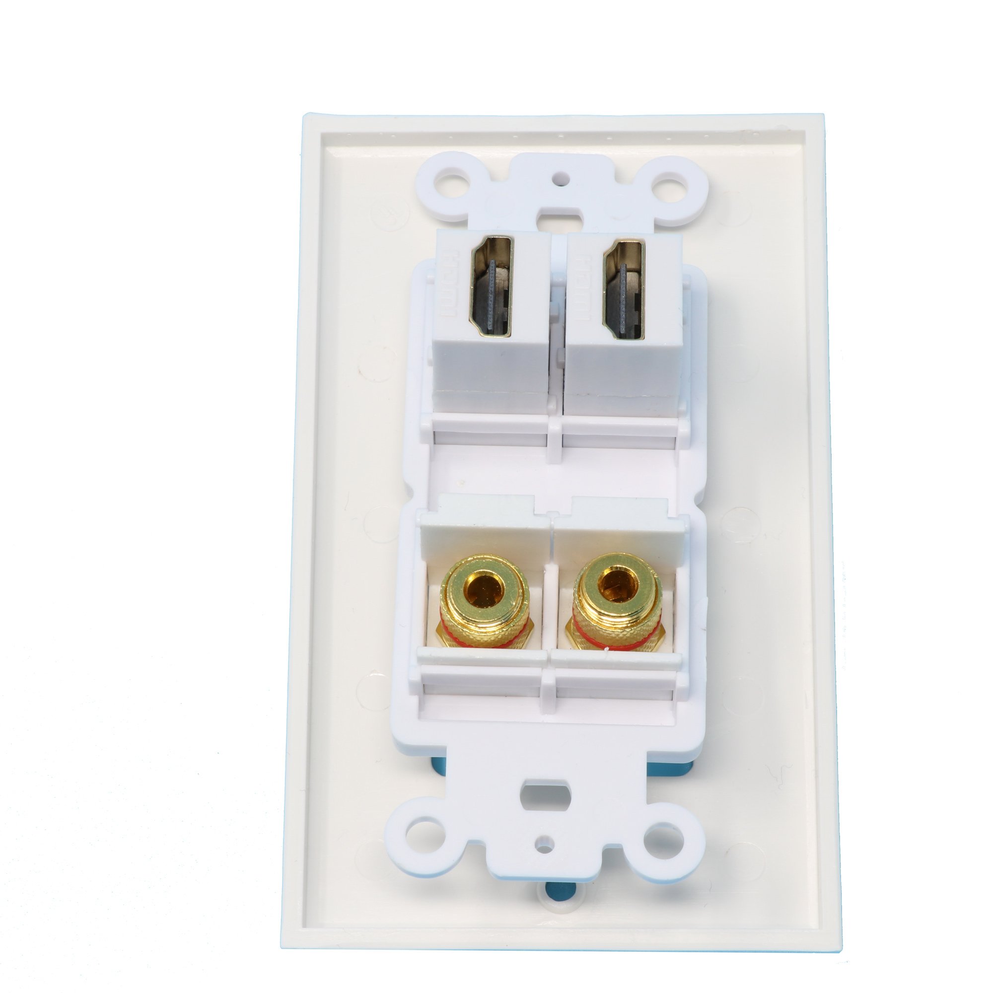 RiteAV – 2 ports HDMI 2 ports Banane Haut-parleur plaque murale décorative