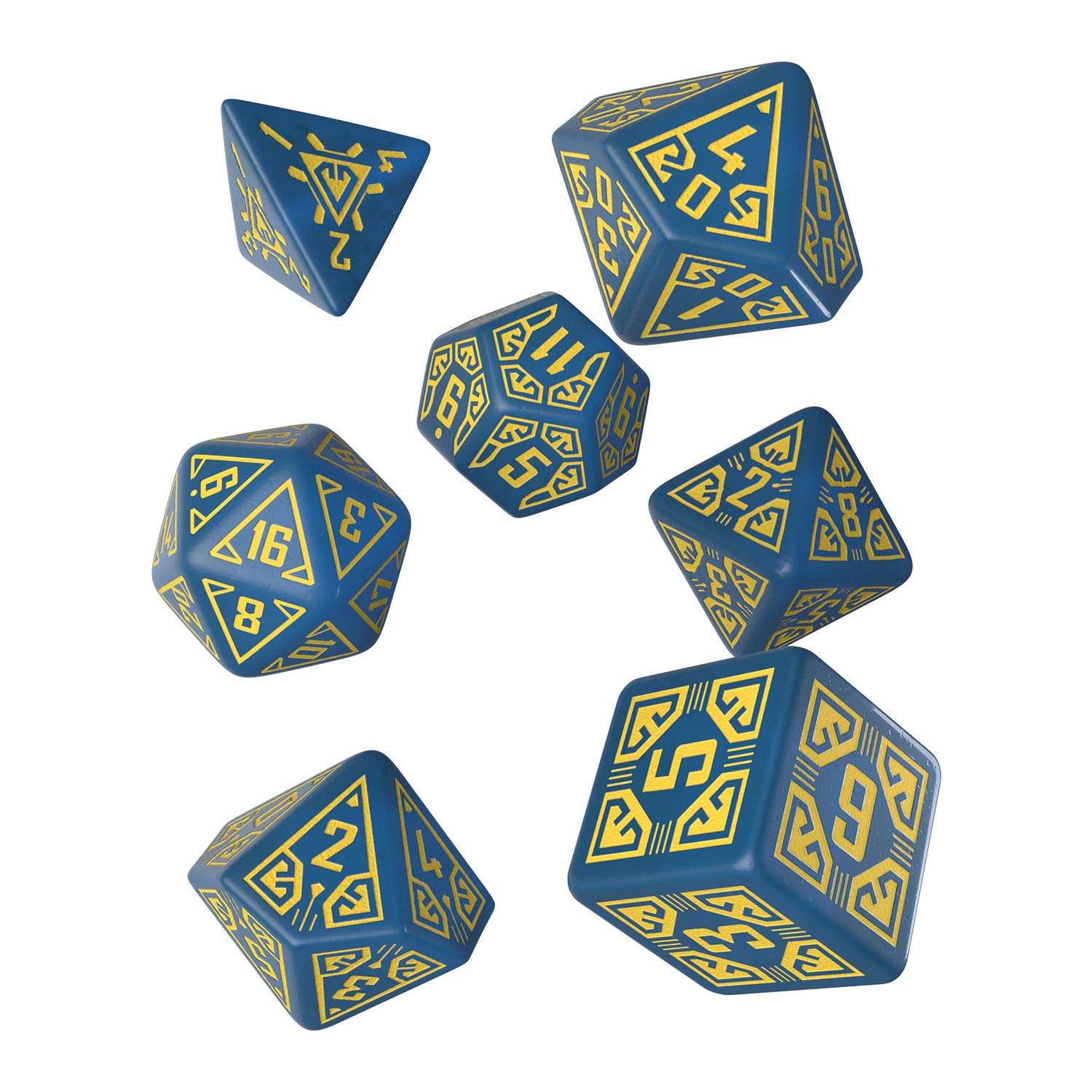Q-Workshop Arcade Blue & Yellow Dice Set