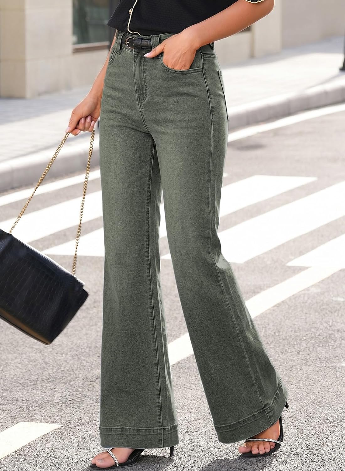  Women's Wide Leg Baggy Flare Jeans High Waisted 2026 Denim Pants thumbnail