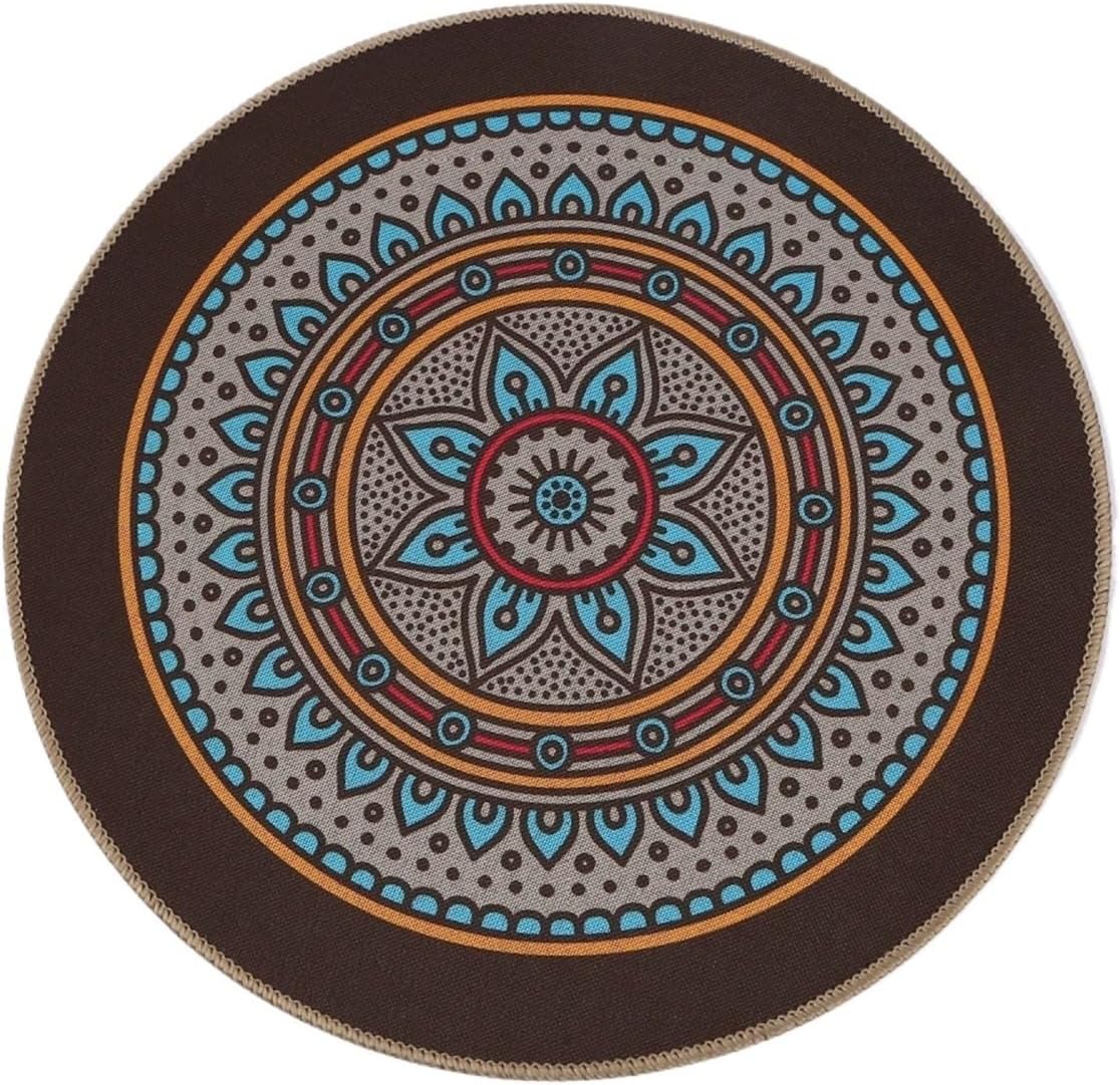 Round Boho Placemats, Rubber Heat Resistant Tabel Mats, Waterproof Washable Placemat for Dining Table Decoration(10,4PCS)