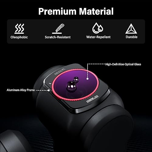 Miniatura 5 de STARTRC Juego de filtros magnéticos NDPL para DJI Osmo Pocket 3 Creator Combo Accesorios  Paquete de 4 NDPL16, NDPL 32, NDPL 64, NDPL256 (versión de